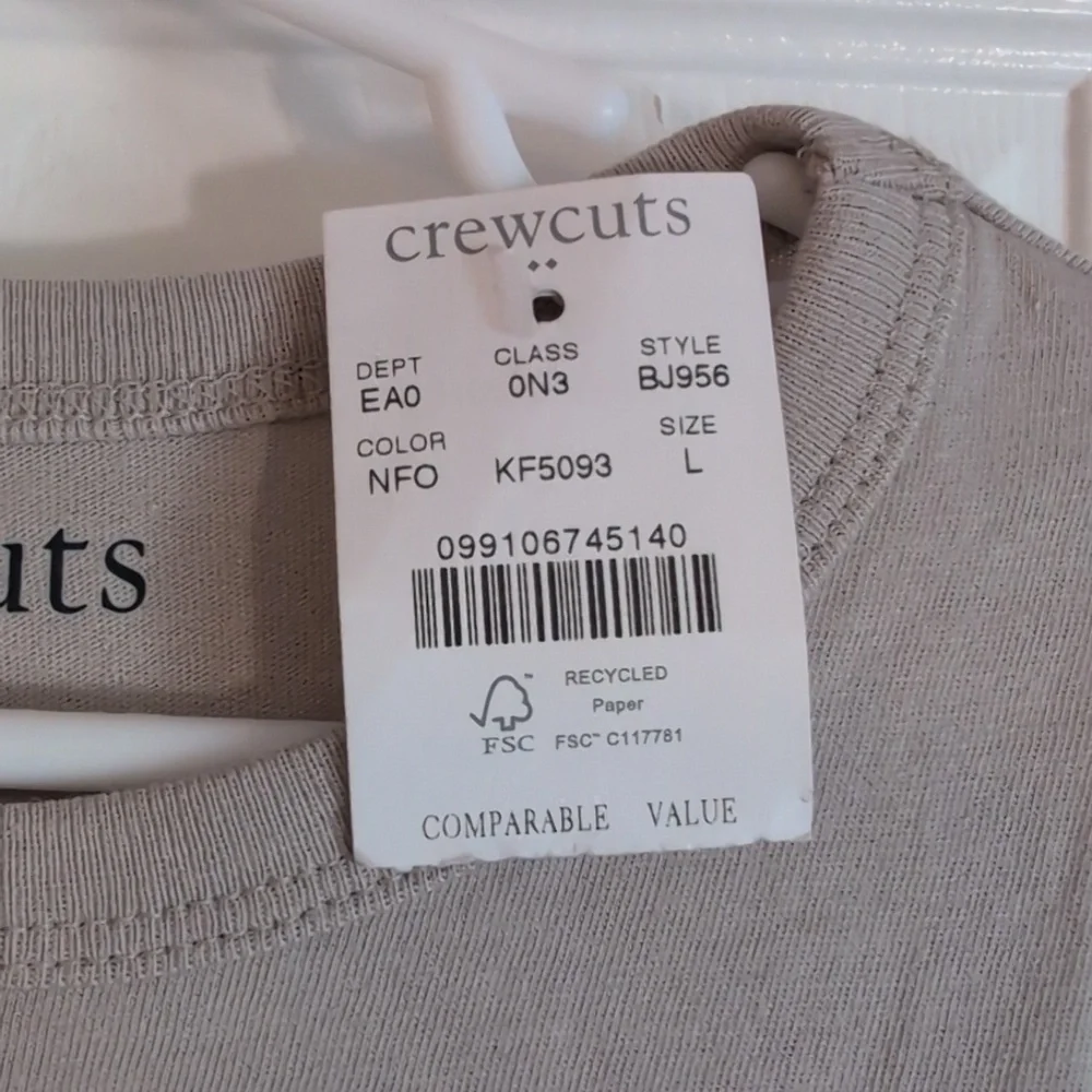 Crewcuts Gray Hiking Bear Graphic Kids Long Sleeve Shirt NWT